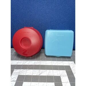 Tupperware‎ Lot Sandwich Keeper #3752D Blue Bagel Keeper 4440A